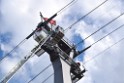 Koelner Seilbahn Gondel blieb haengen Koeln Linksrheinisch P428